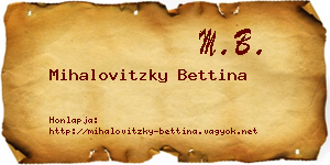 Mihalovitzky Bettina névjegykártya